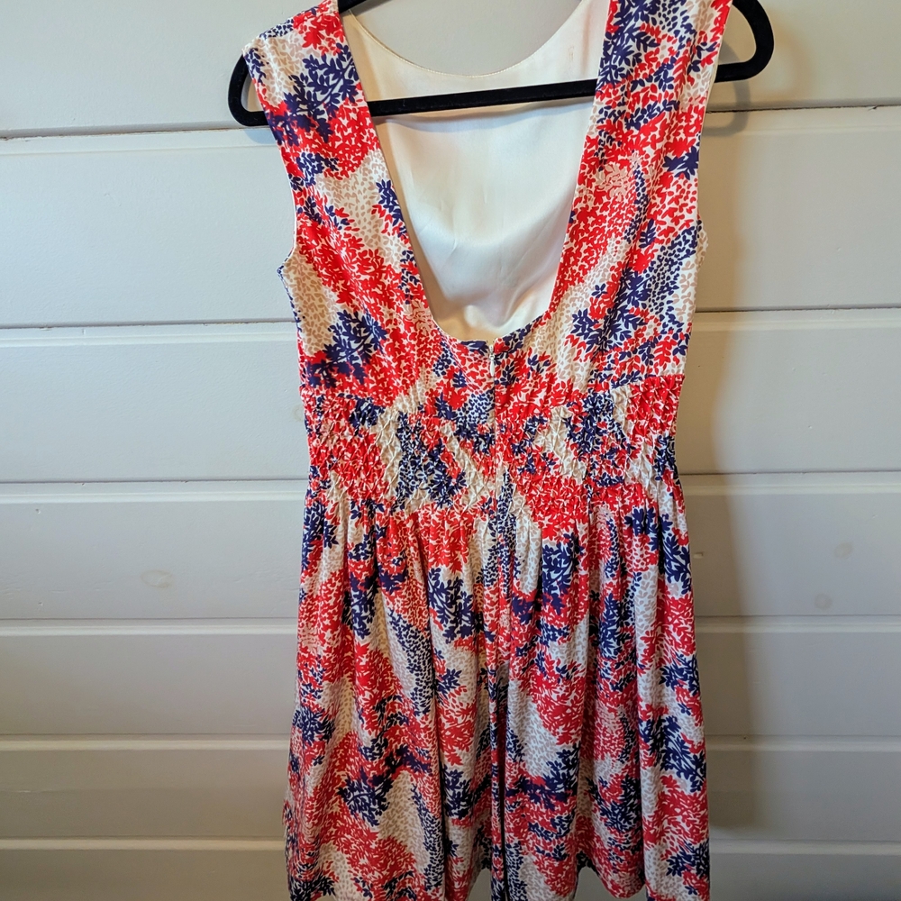 Jessica Simpson Floral Sleeveless Dress - Red, Blue, Cream - Picture 2 of 3